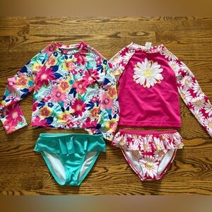 Gymboree rashguard bathing suit bundle, girls 5T